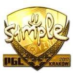 Стикер s1mple Gold Krakow 2017 в CS2